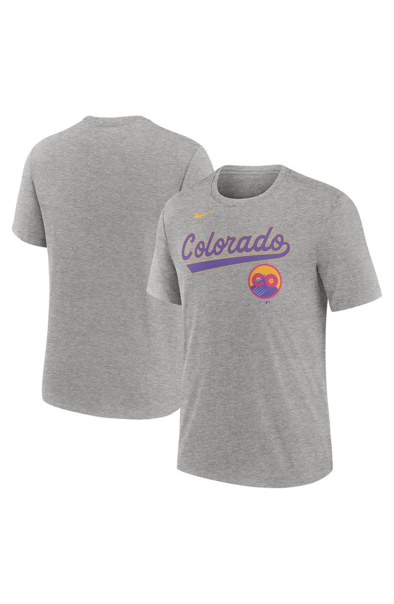 Nike Men's Nike Heather Charcoal Colorado Rockies 2025 City Connect Tri-Blend T-Shirt, Main, color, Heather Charcoal