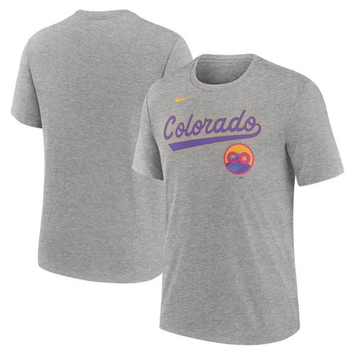 Nike Heather Charcoal Colorado Rockies 2025 City Connect Tri-blend T-shirt