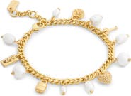 COACH Iconic Faux Pearl Charm Bracelet