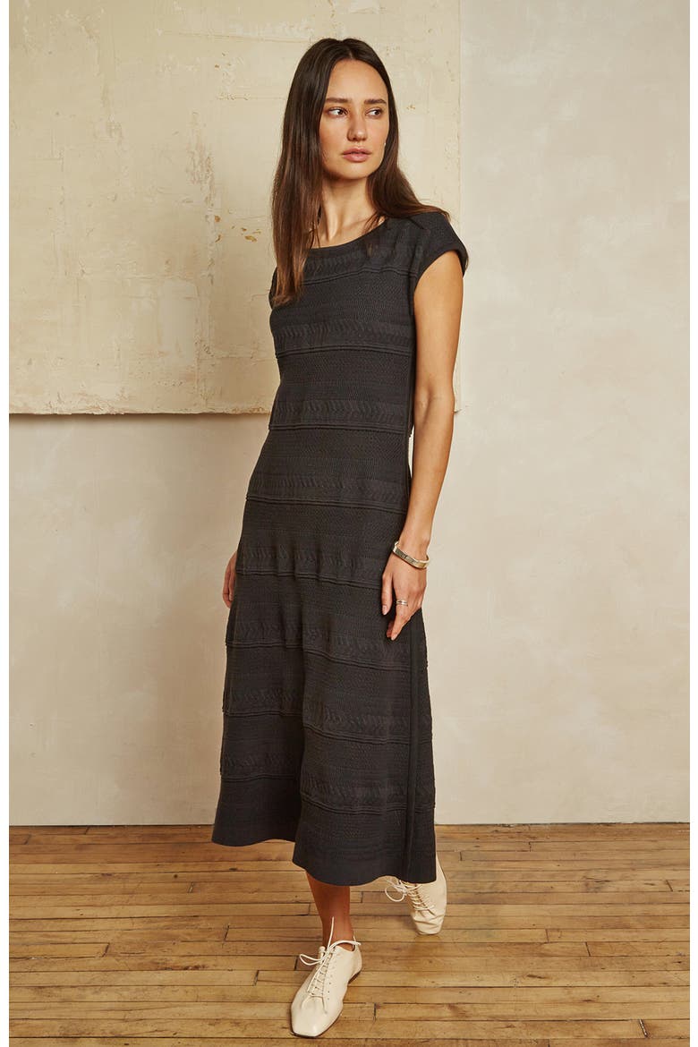 Leah Artisan Knit Dress, Alternate, color, Caviar