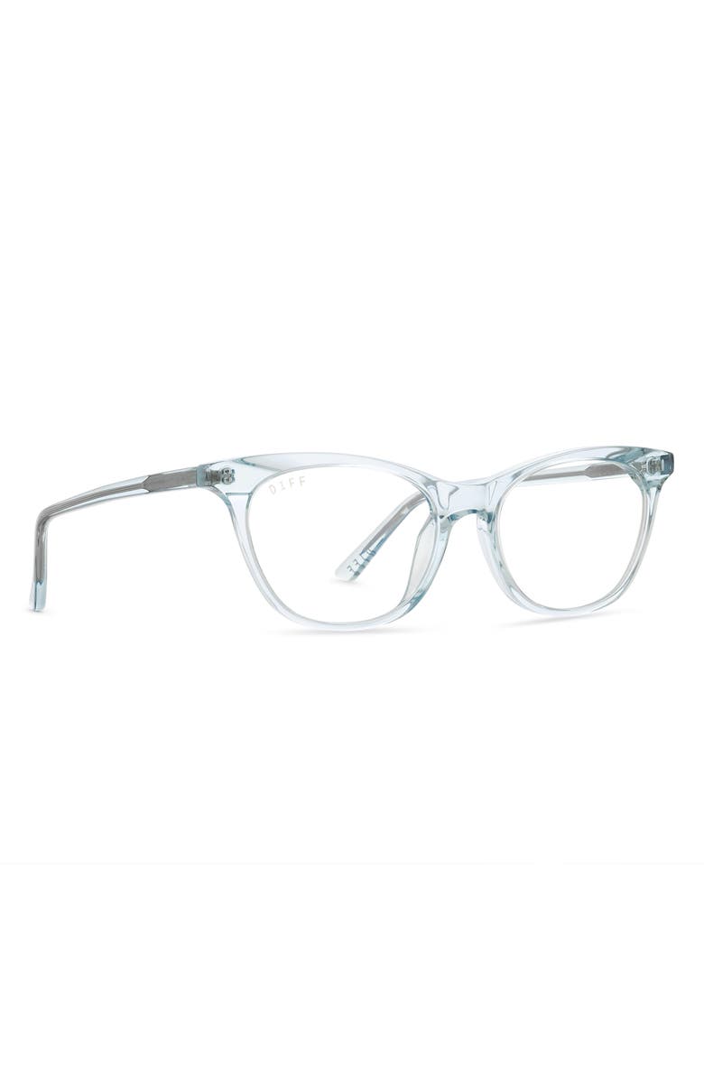 DIFF Jade 54mm Cat Eye Optical Glasses, Alternate, color, Aqua Sea Crystal/ Clear
