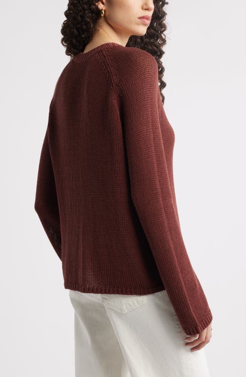 Nordstrom Linen Blend Sweater In Brown Raisin