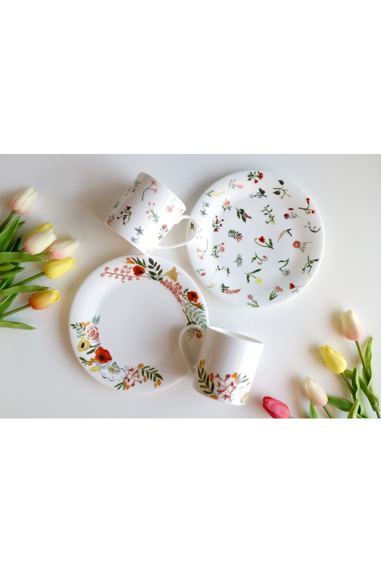 Language of Flowers Set of Two Mugs, Alternate, color, Multi