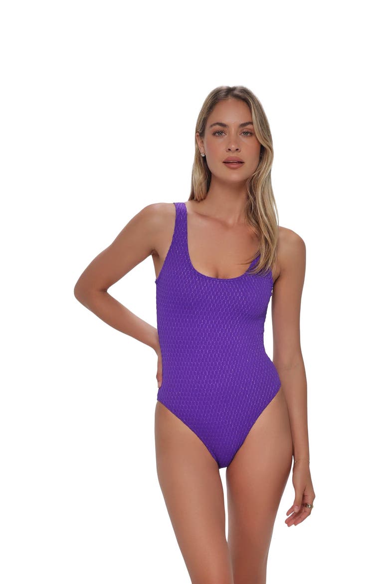 Fiona One-Piece Swimsuit, Main, color, PURPLE GEM LUREX