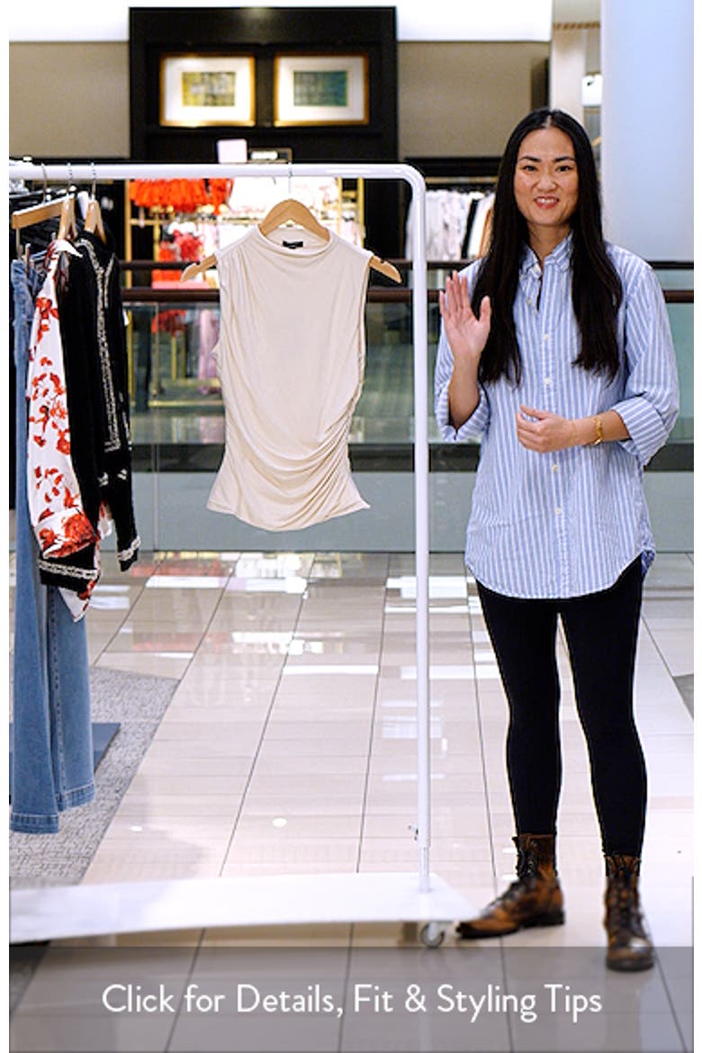 Christen Ruched Funnel Neck Top video