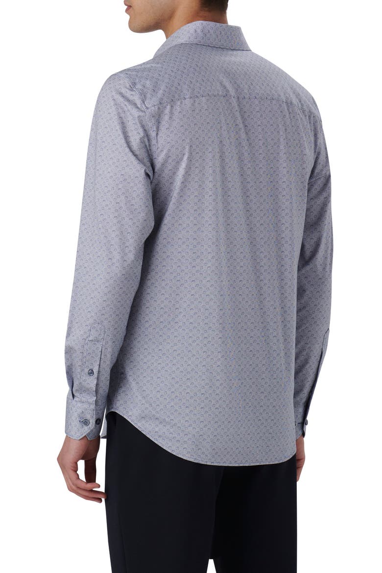 James OoohCotton® Geometric Floral Button-Up Shirt, Alternate, color, NAVY