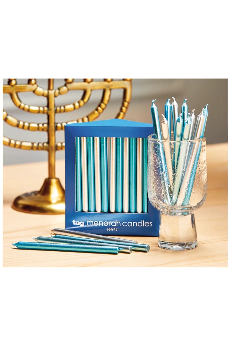 Hanukkah Metallic Taper Candles, Alternate, color, BLUE MULTI