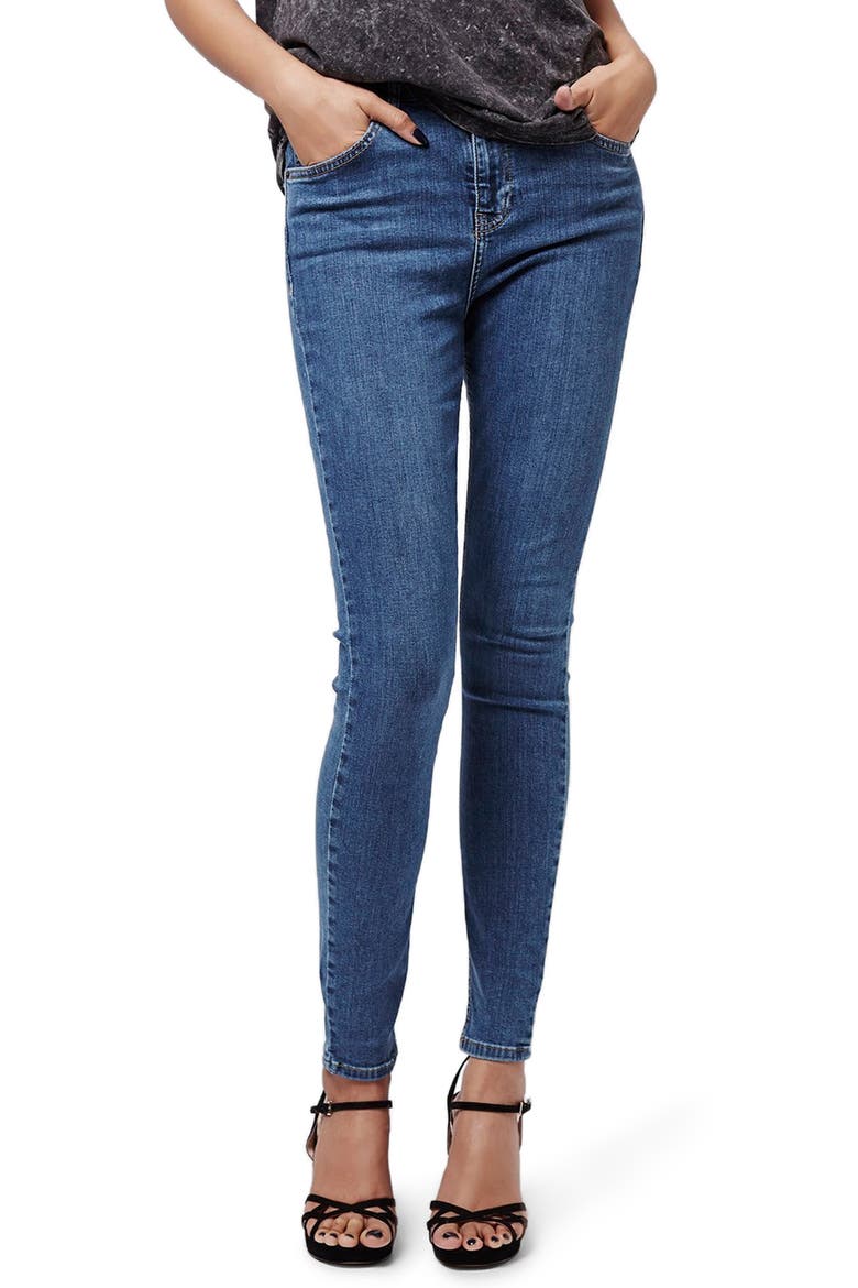 Jamie High Waist Skinny Jeans, Main, color, MID BLUE