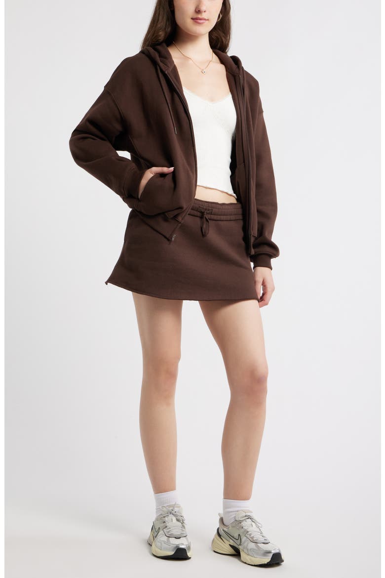 Cotton Blend Fleece Miniskort, Alternate, color, BROWN COFFEE