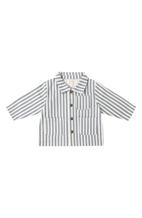 Kids' Pinstriped Organic Cotton Utility Jacket