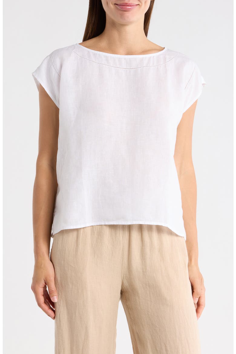 Linen Square Top, Main, color, WHITE