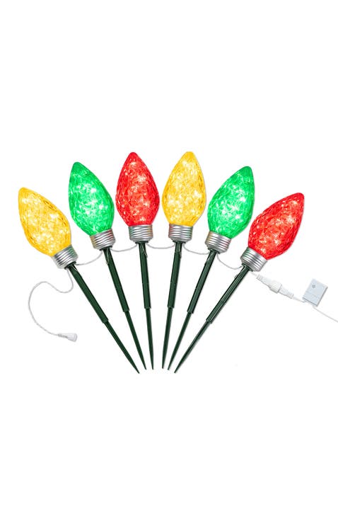 15.5ft 6-Pack Christmas C9 Strawberry String Lights with Stake