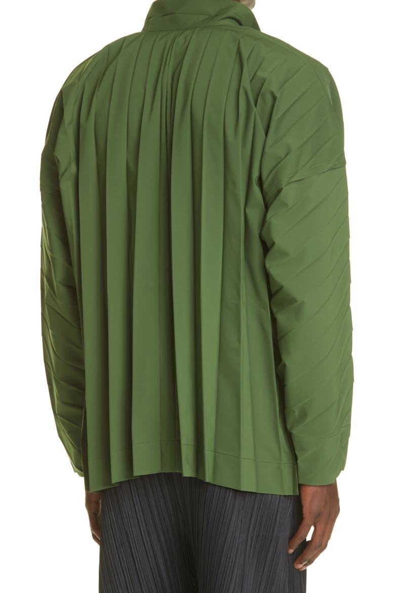 Edge Water Repellent Pleated Coat, Alternate, color, GREEN/ TEAL GREEN