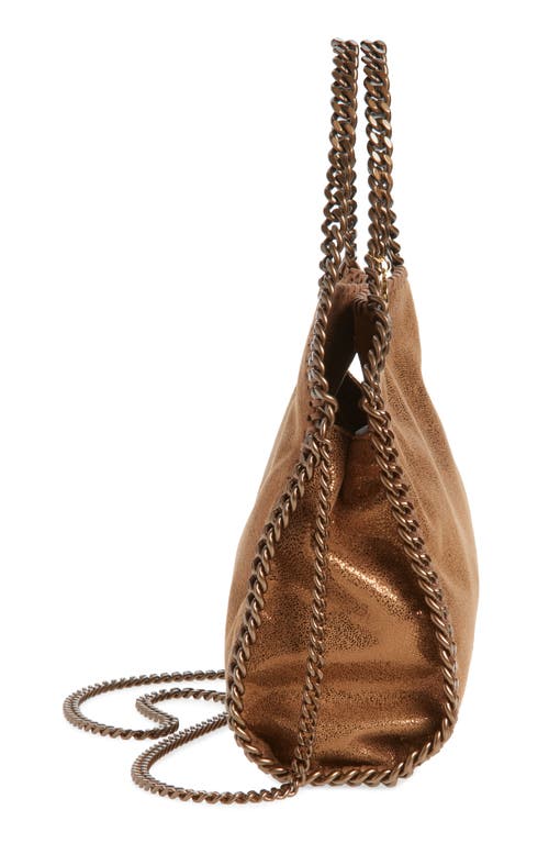 Stella Mccartney Mini Falabella Shiny Dot Faux Leather Crossbody Bag In Brown