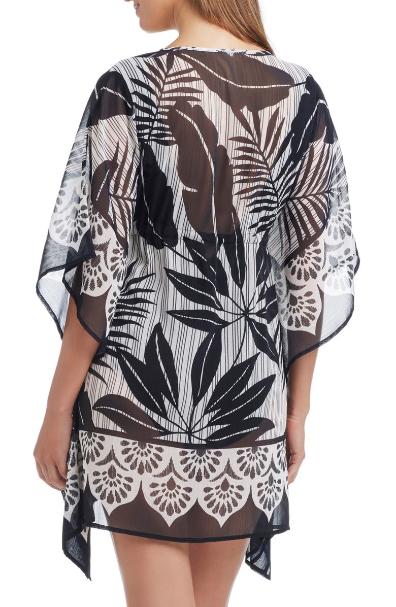 BLEU by Rod Beattie Chiffon Cover-Up Caftan, Alternate, color, Black