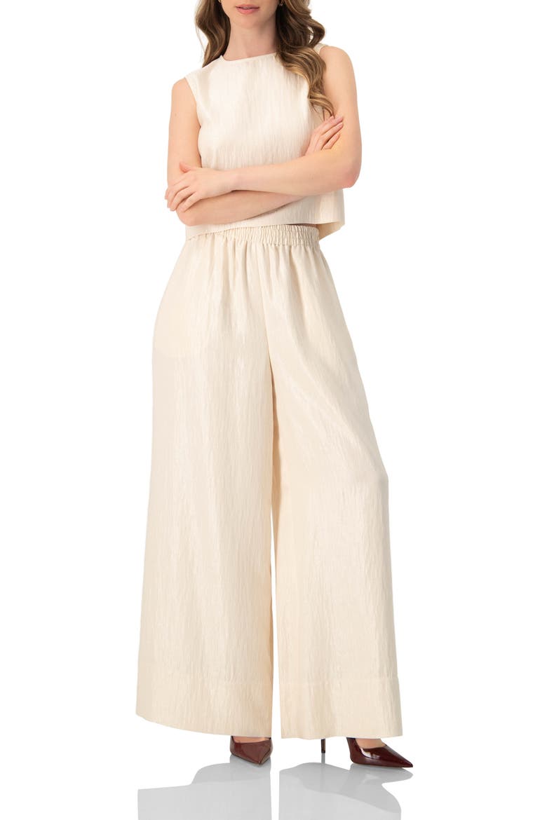 Sleeveless Round Neck Top, Alternate, color, Natural