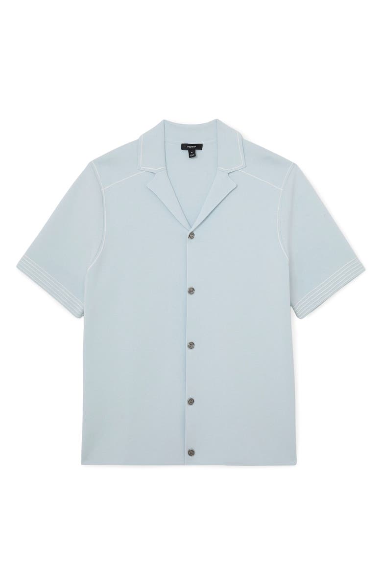 Reiss Wandsworth Short Sleeve Button-Up Shirt, Alternate, color, Soft Blue