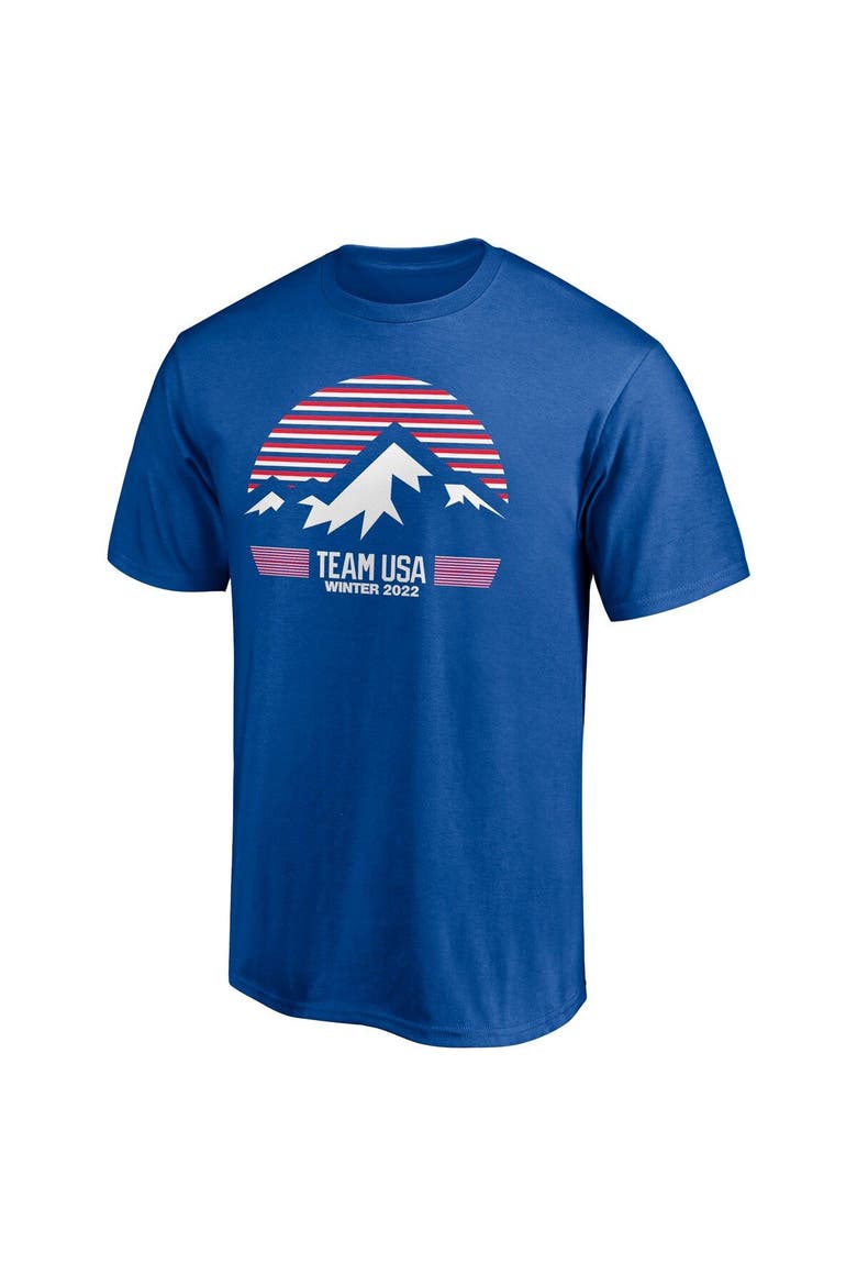 Men's Fanatics Branded Royal Team USA 2022 Winter Olympics Striped Mountain T-Shirt, Alternate, color, Royal