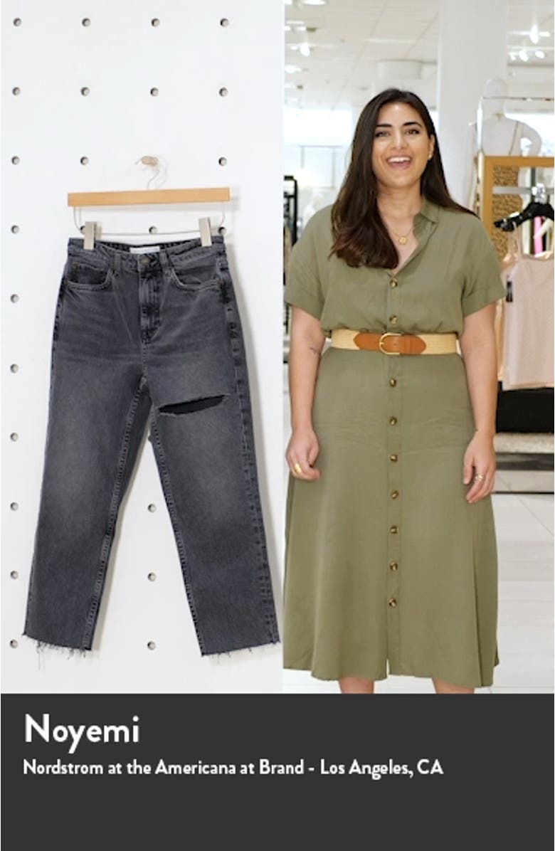 NY Thigh Rip Raw Hem Straight Leg Jeans, sales video thumbnail