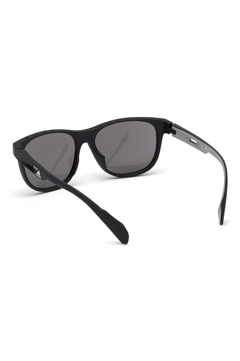 55mm Round Sunglasses, Alternate, color, MATTE BLACK / SMOKE MIRROR