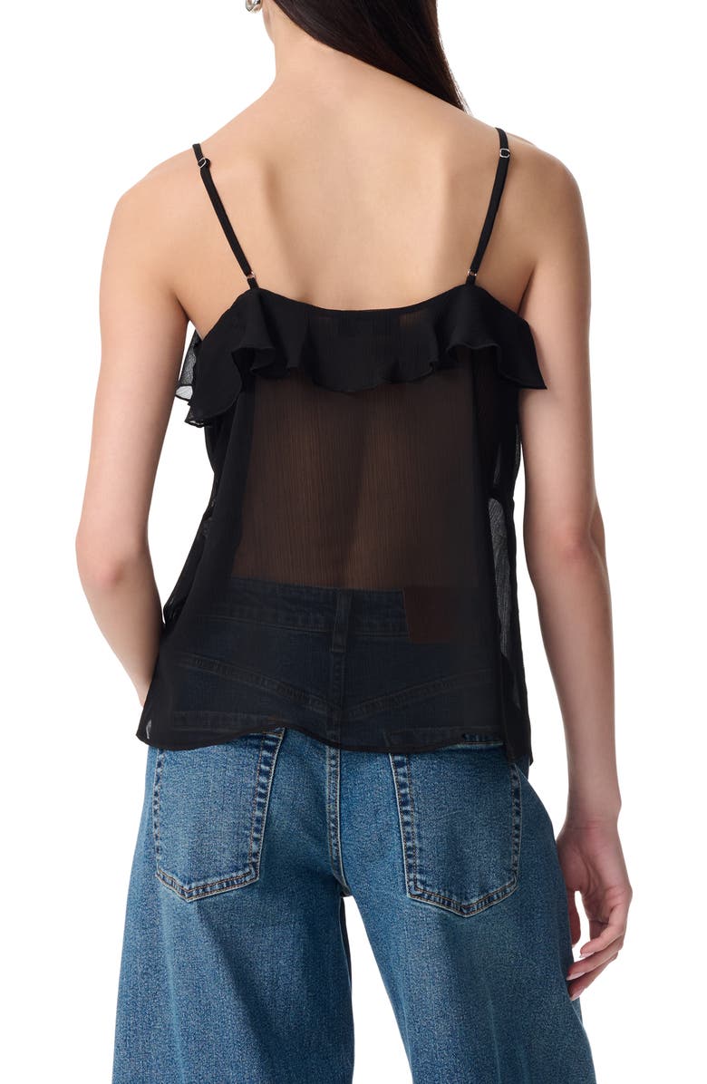 Robert Rodriguez Justine Cascading Ruffle Chiffon Camisole, Alternate, color, Black