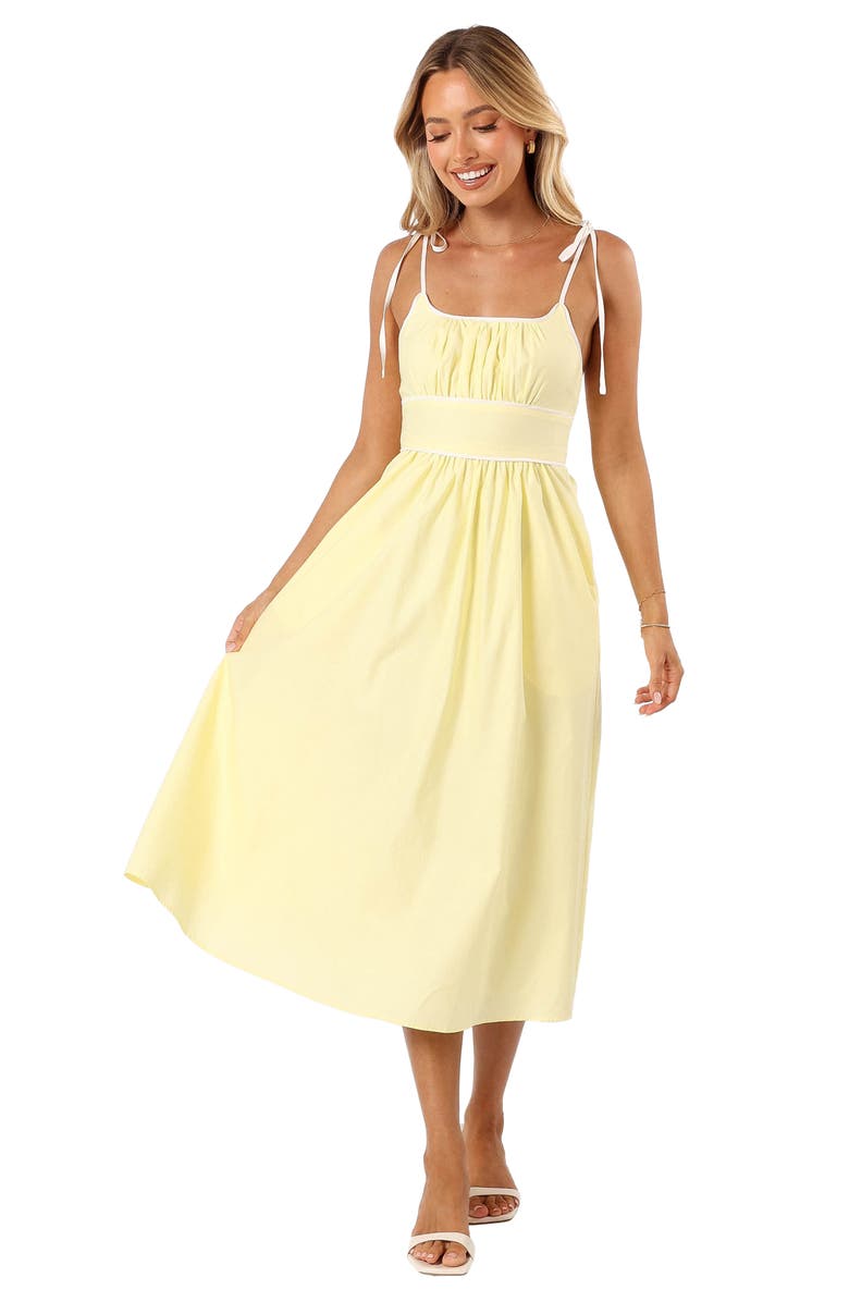 Petal & Pup Avi Tie Strap Cotton Midi Sundress, Alternate, color, 