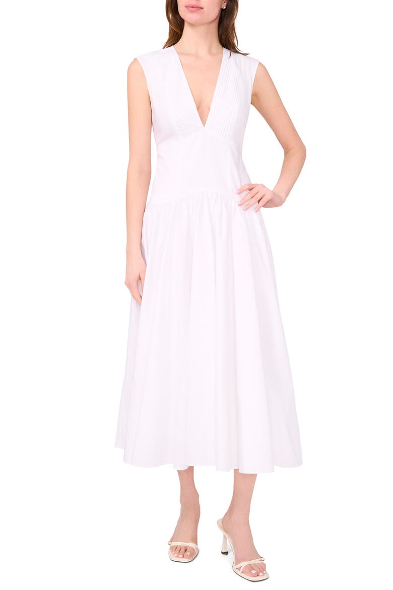 Abria Sleeveless Drop Waist Cotton Sundress, Main, color, LUCENT WHITE