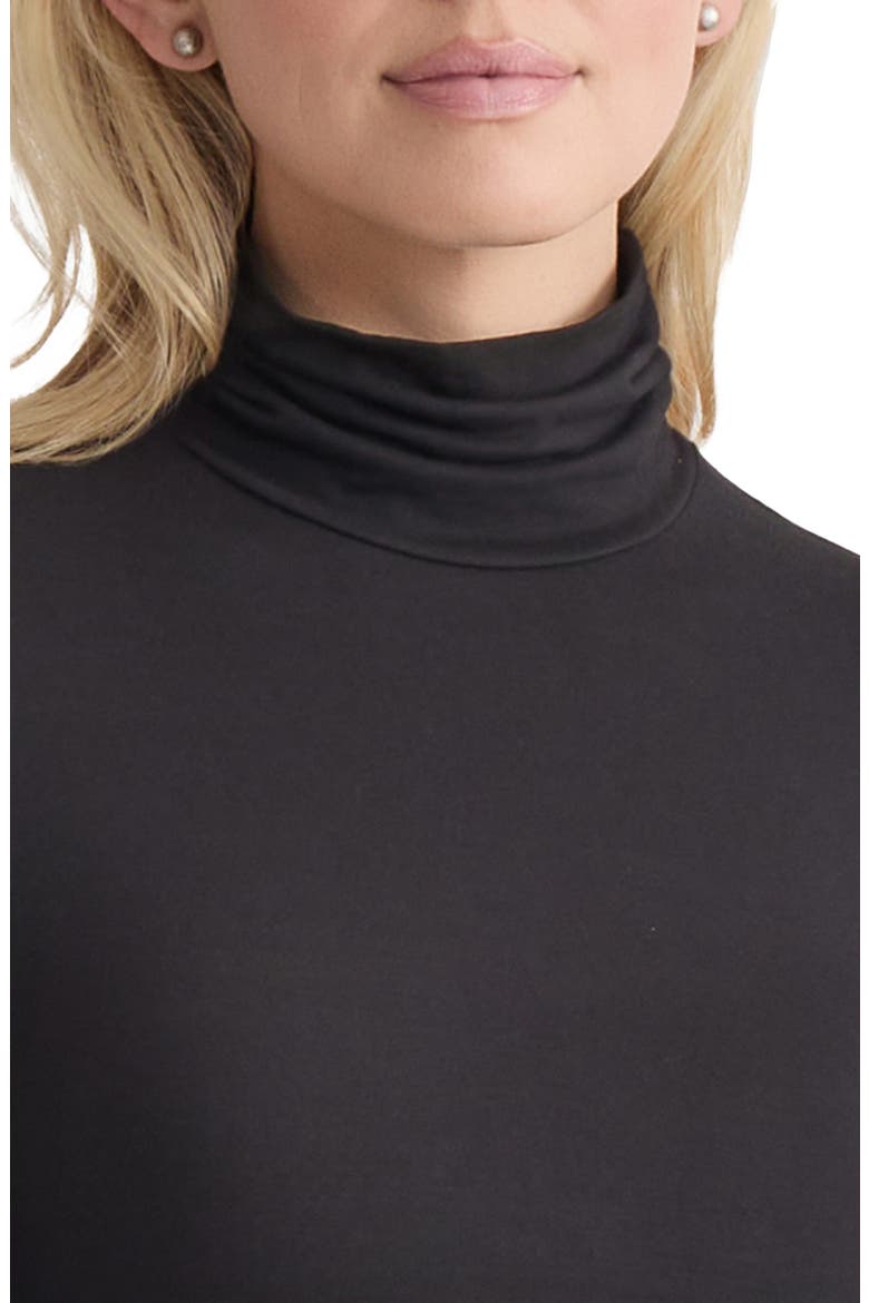 Shirred Turtleneck Top, Alternate, color, JONES BLACK