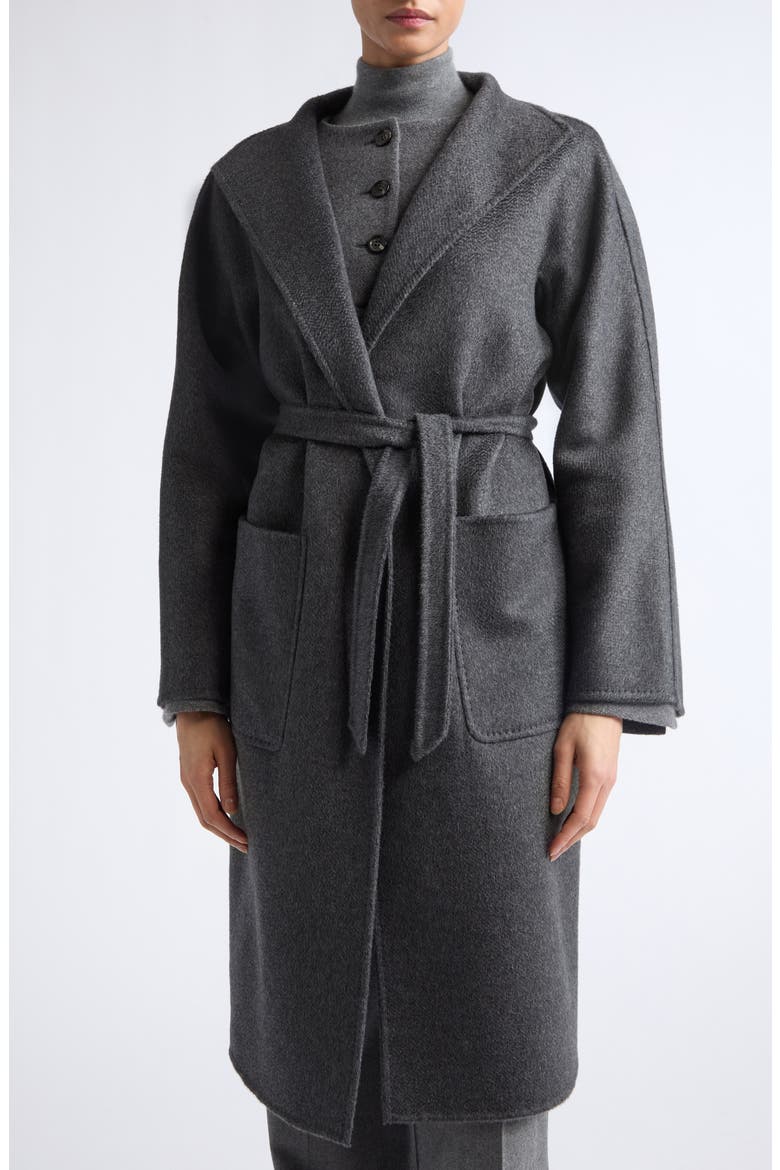 Lilia Cashmere Wrap Coat, Alternate, color, DARK GREY