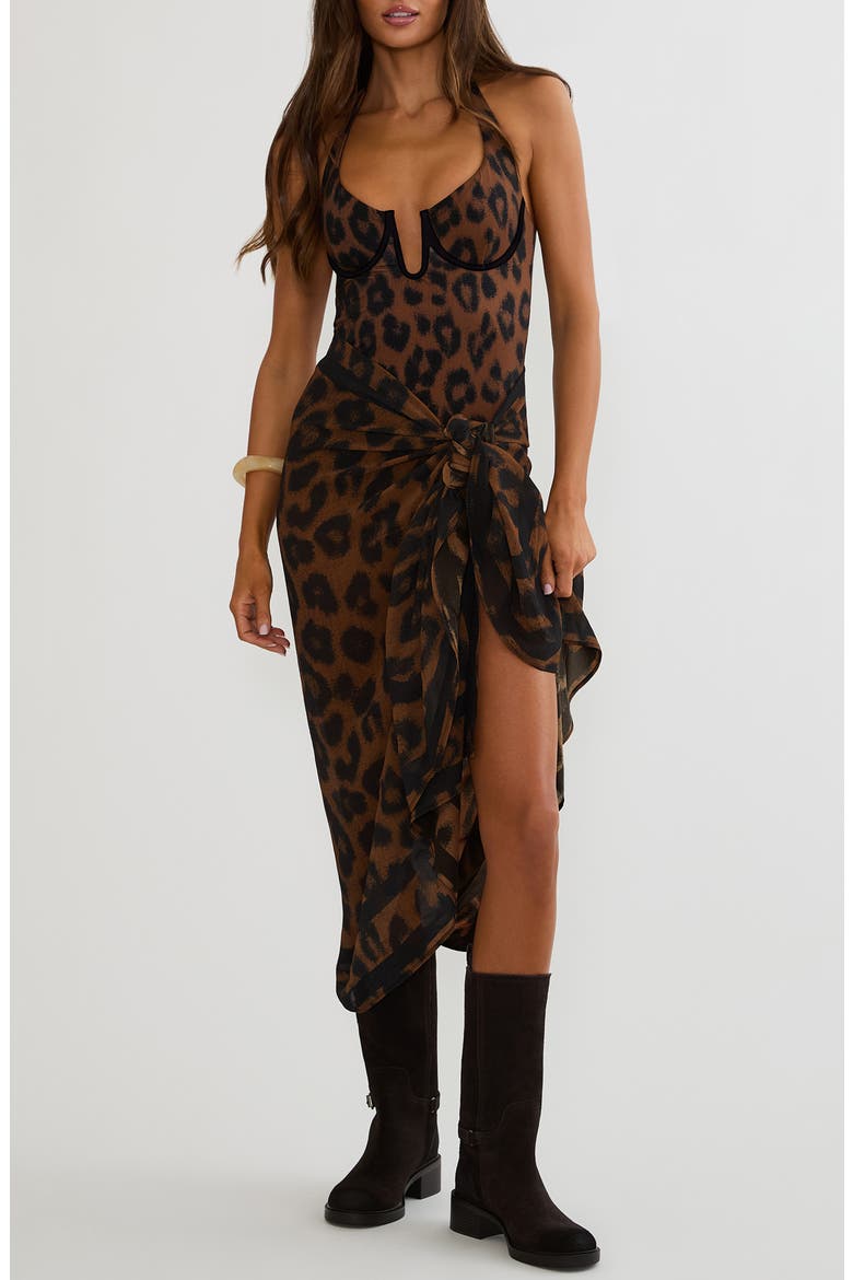 Sunny Viscose Sarong, Main, color, CARAMEL LEOPARD
