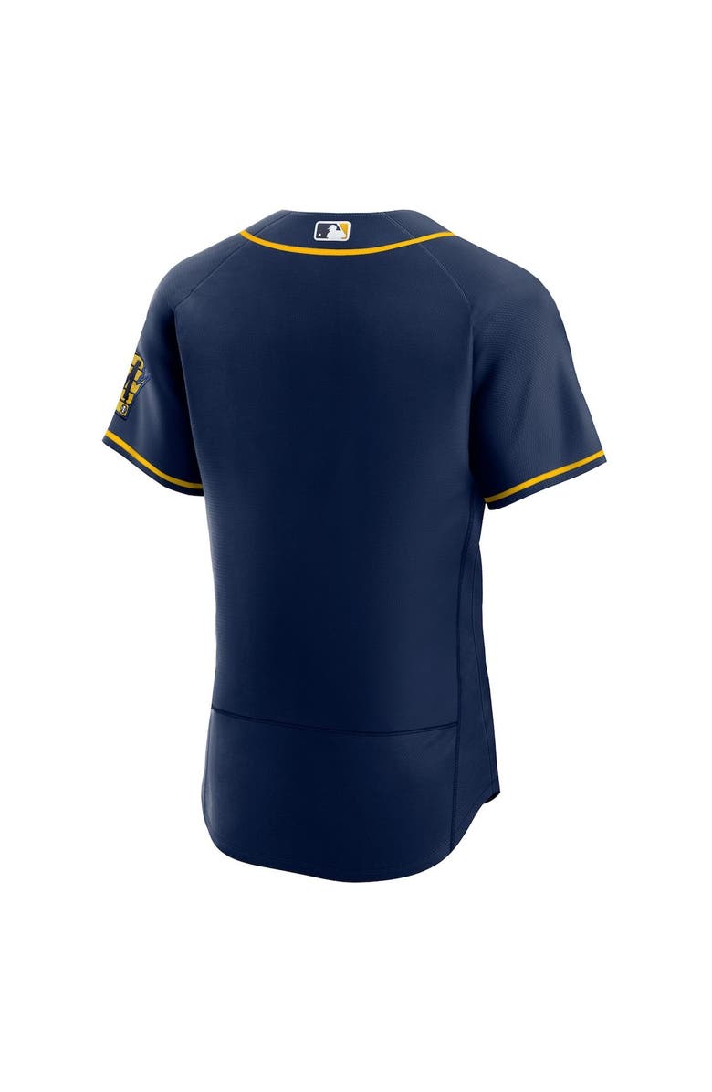 Nike Men's Nike Navy Milwaukee Brewers Alternate Authentic Team Logo Jersey, Alternate, color,