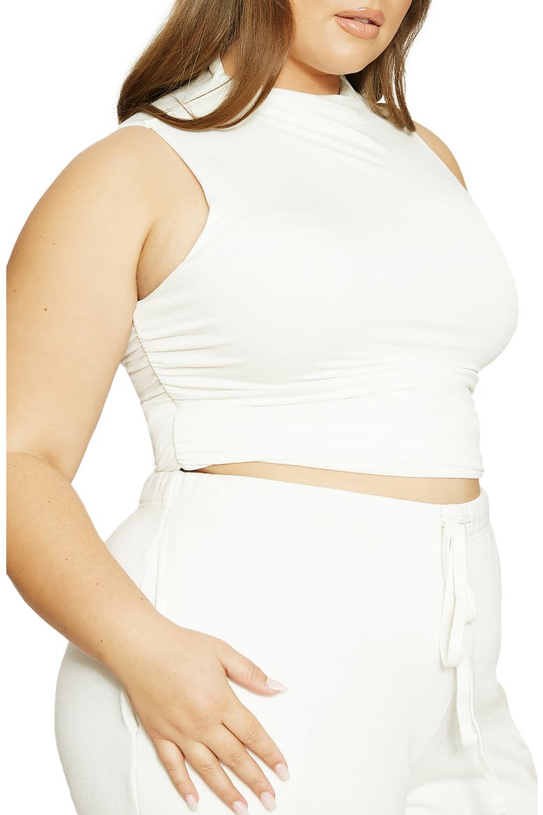 x Lori Harvey Side Ruched Crop Tank, Alternate, color, WHITE