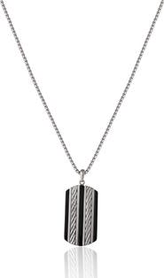 Lucky Brand Pendant Necklace with Striped Dog Tag