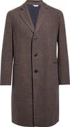 Boglioli Houndstooth Check Wool, Cashmere & Silk Double Cloth Long Coat