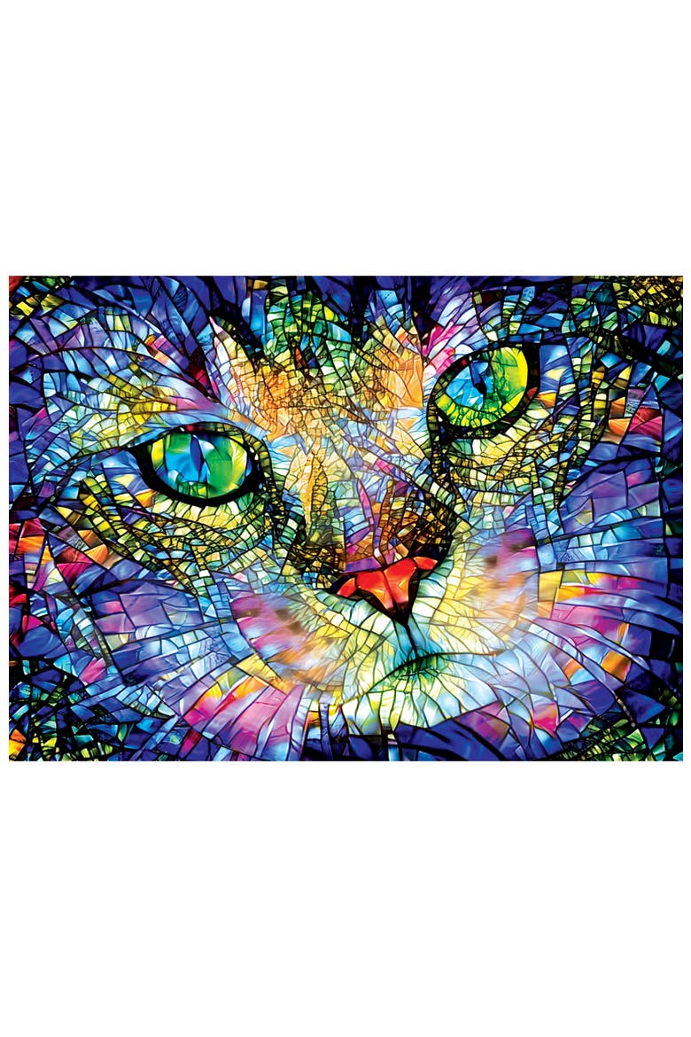 Purrfect Glass 1000 Piece Jigsaw Puzzle, Alternate, color, Multicolor