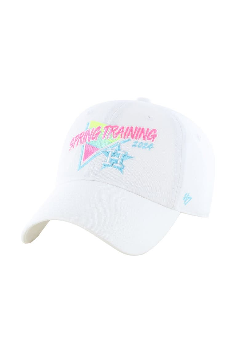 Men's '47 White Houston Astros 2024 Spring Training Vapor Wave Clean Up Adjustable Hat, Main, color, White