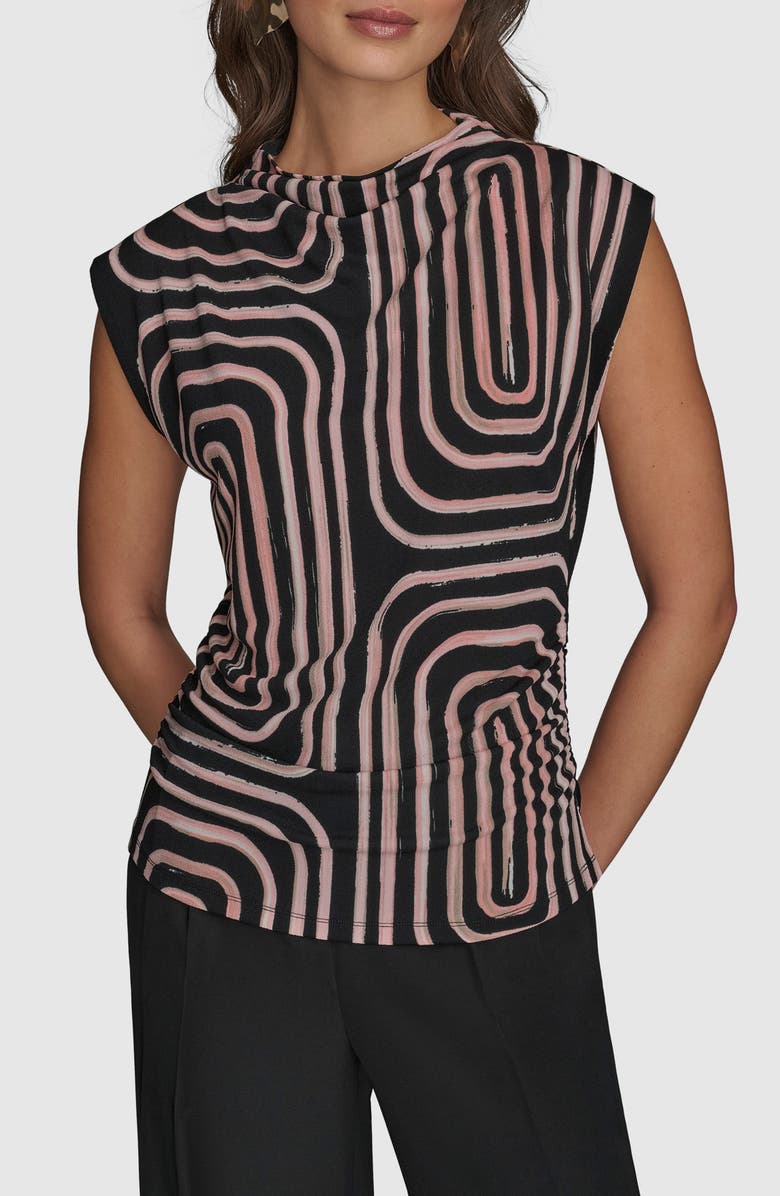 Donna Karan New York Print Mock Neck Top, Main, color,