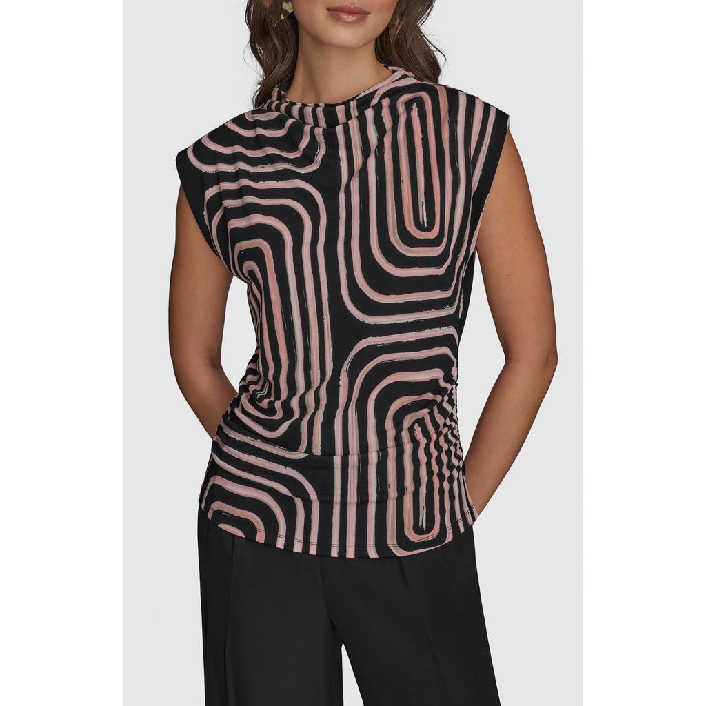 Shop Donna Karan New York Print Mock Neck Top
