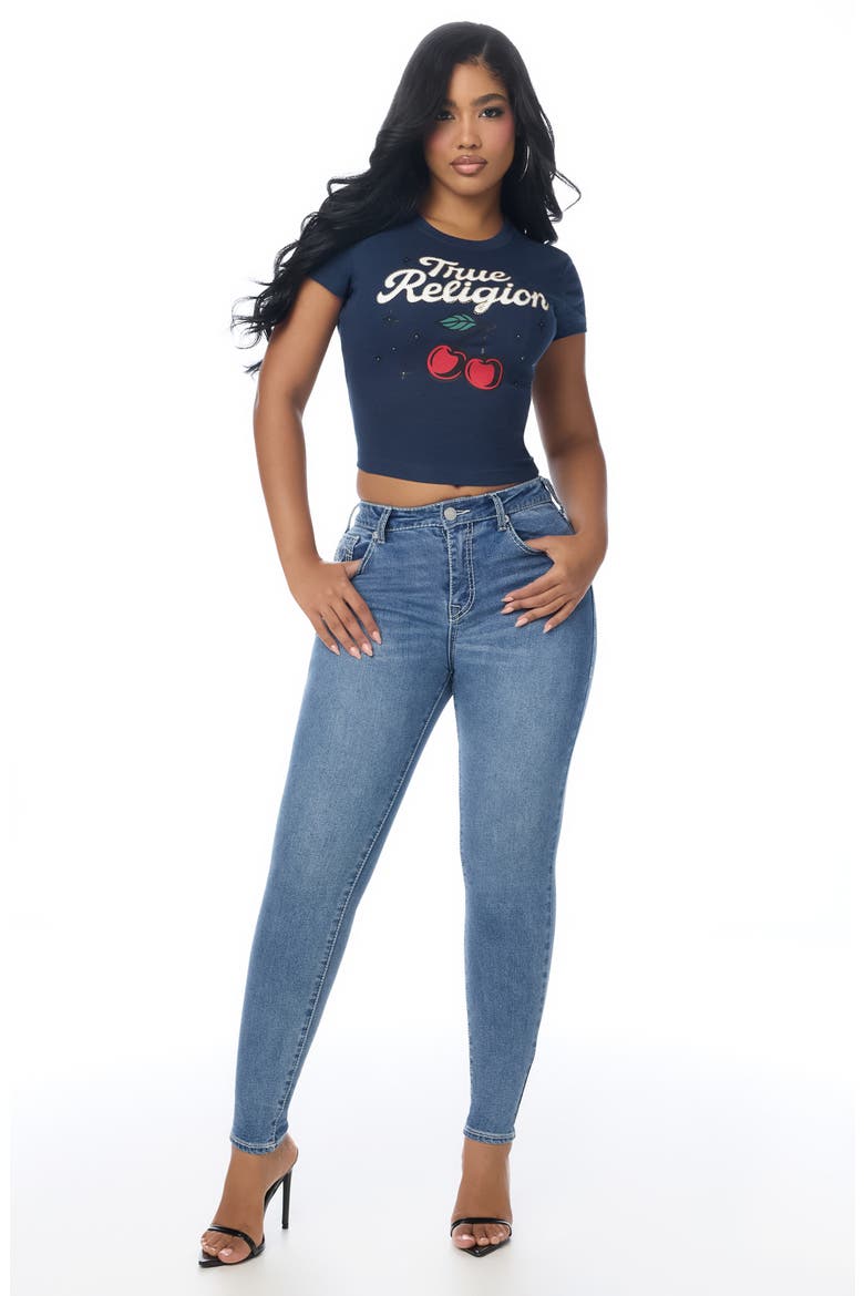 Cherry Graphic Baby Tee, Alternate, color, DRESS BLUE