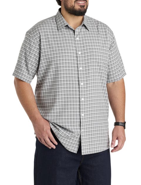 Big & Tall Plaid Microfiber Sport Shirt