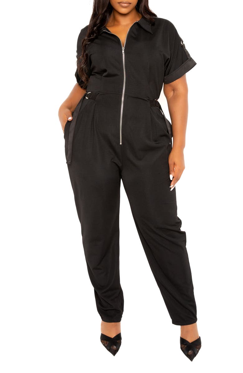 BUXOM COUTURE Buckle Detail Jumpsuit, Main, color,