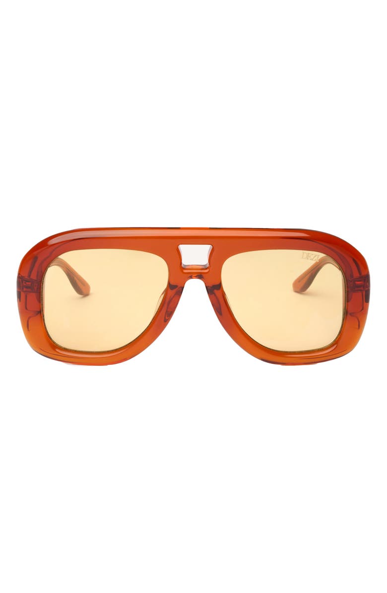 DEZI Pusha 55mm Shield Sunglasses, Main, color, Burnt Caramel / Yellow