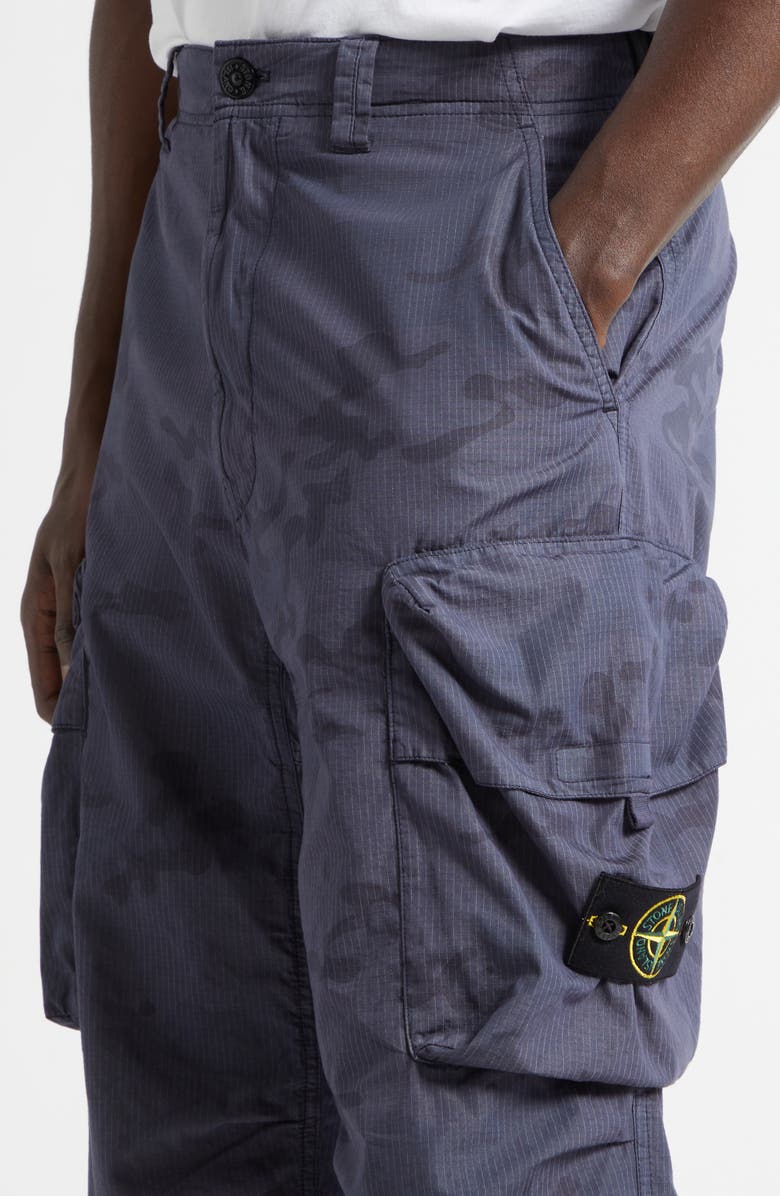 Stone Island Camo Trousers, Alternate, color, Blue Grey