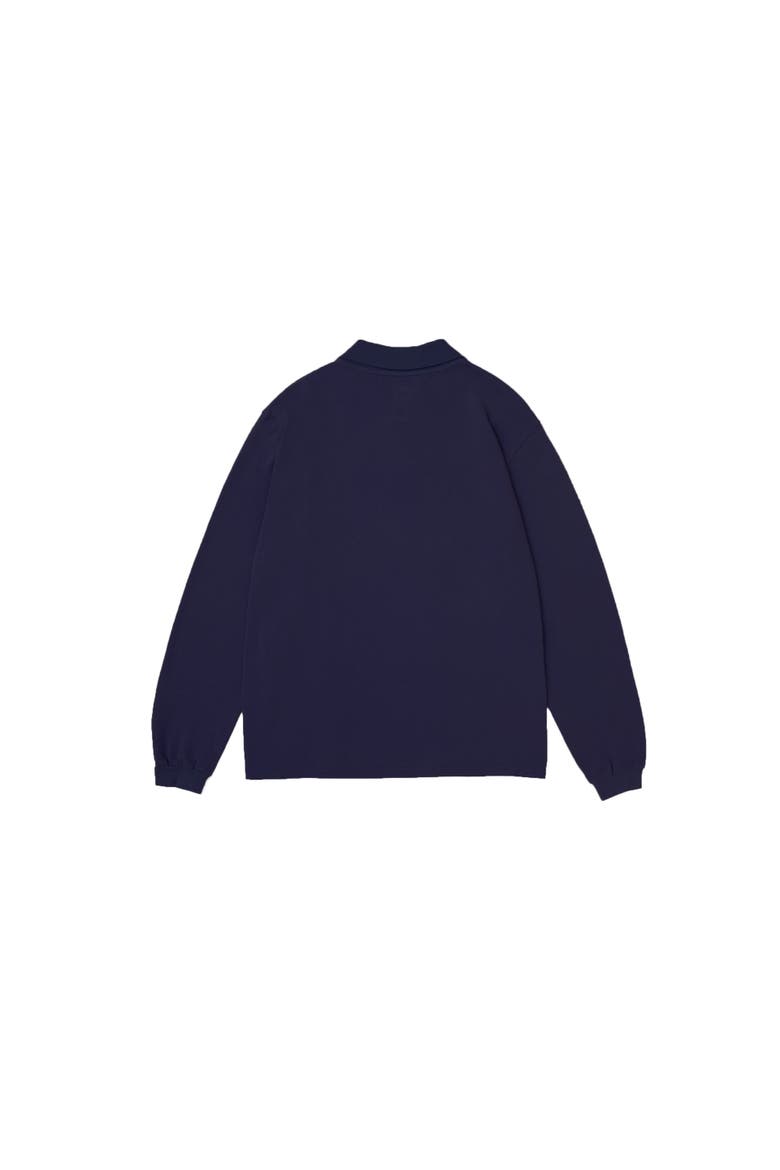 Longsleeve Pique Polo, Alternate, color, Navy