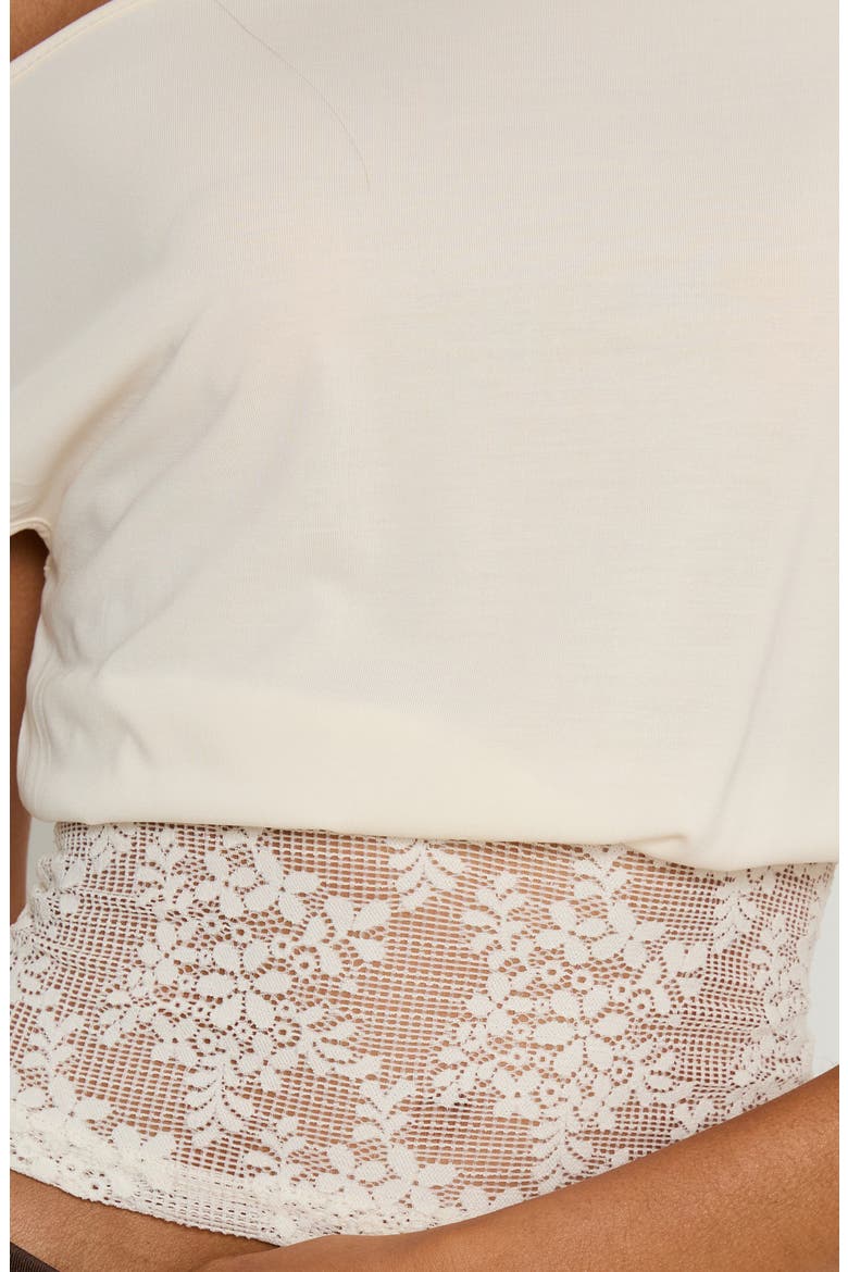 Marienna One Shoulder Lace Top, Alternate, color, CREAM