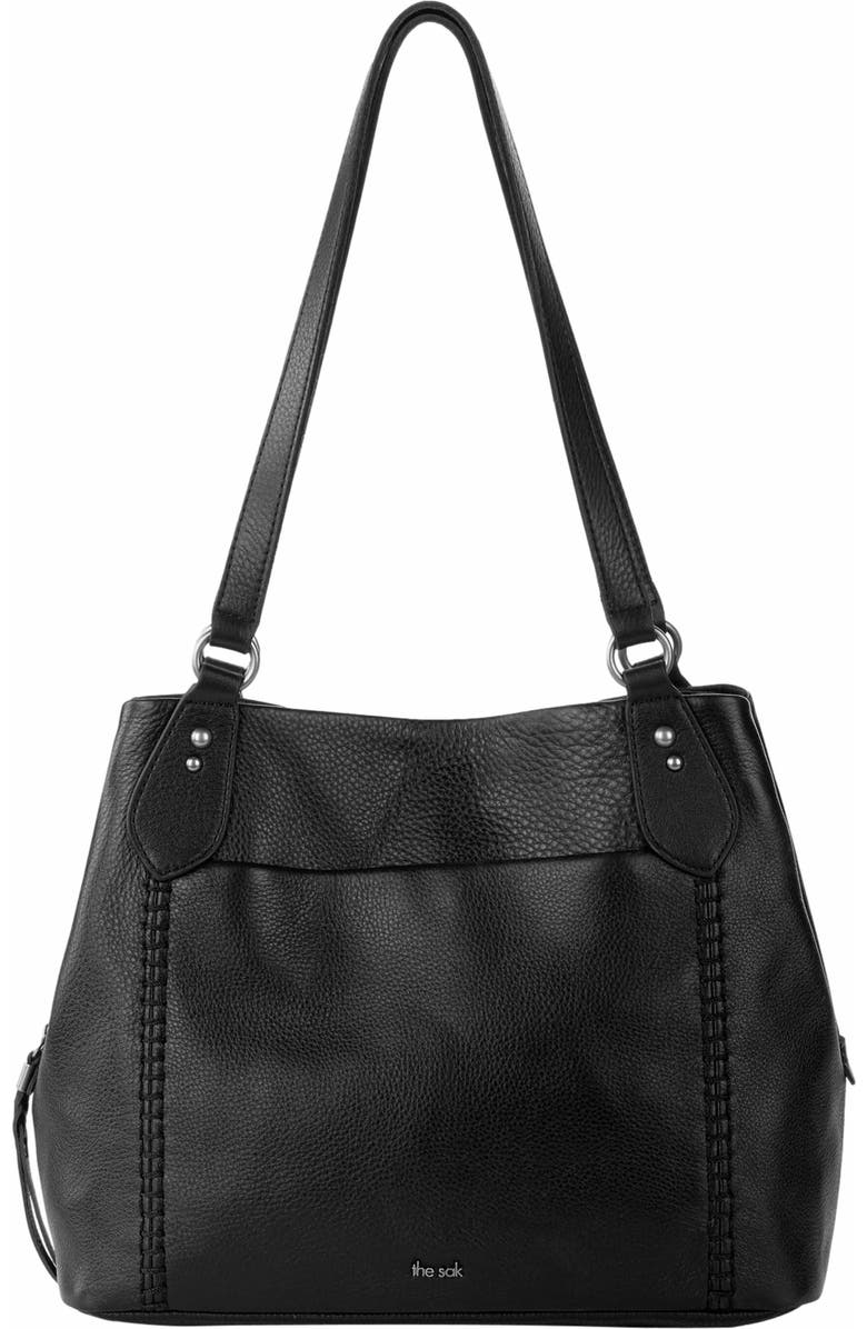 The Sak Melrose Leather Satchel, Main, color, Black