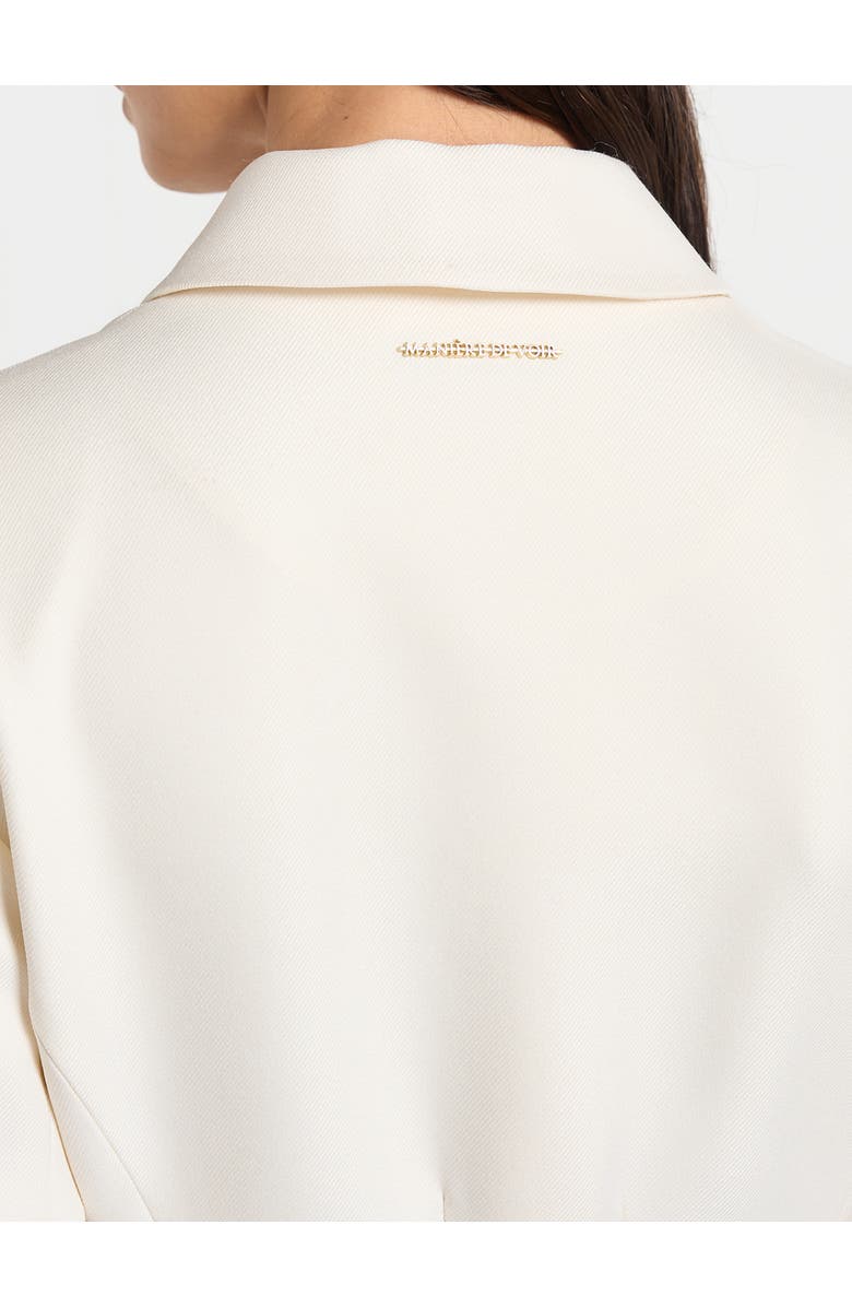 Manière De Voir Amelie Cinch Button Up Blazer Dress, Alternate, color, Off White