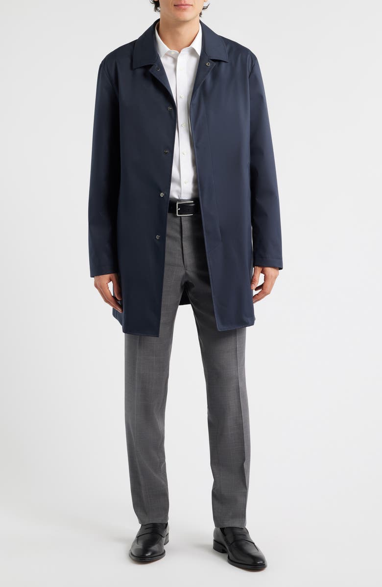 Canali Ultralight Waterproof Car Coat with Removable Bib, Alternate, color, Navy