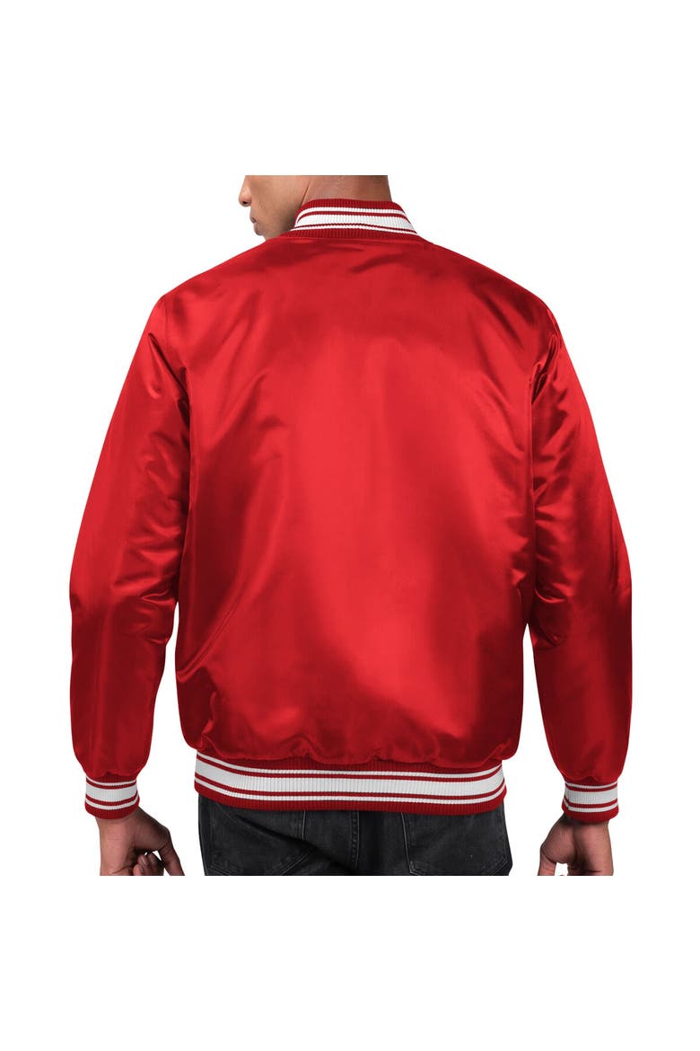 Men's Starter Red Atlanta Falcons Locker Room Satin Varsity Full-Snap Jacket, Alternate, color, Red