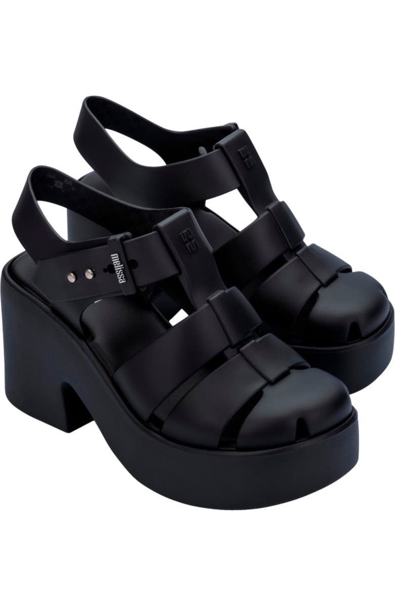 Melissa Lulu Platform Fisherman Sandal, Main, color, Matte Black